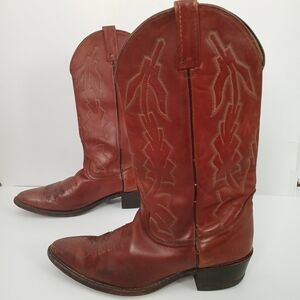 Dan Post Men's Marlboro Cowboy Western Leather Boots Size 9.5D Vintage